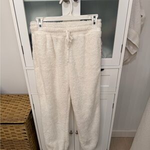 Crave Fame Plush Ivory Joggers